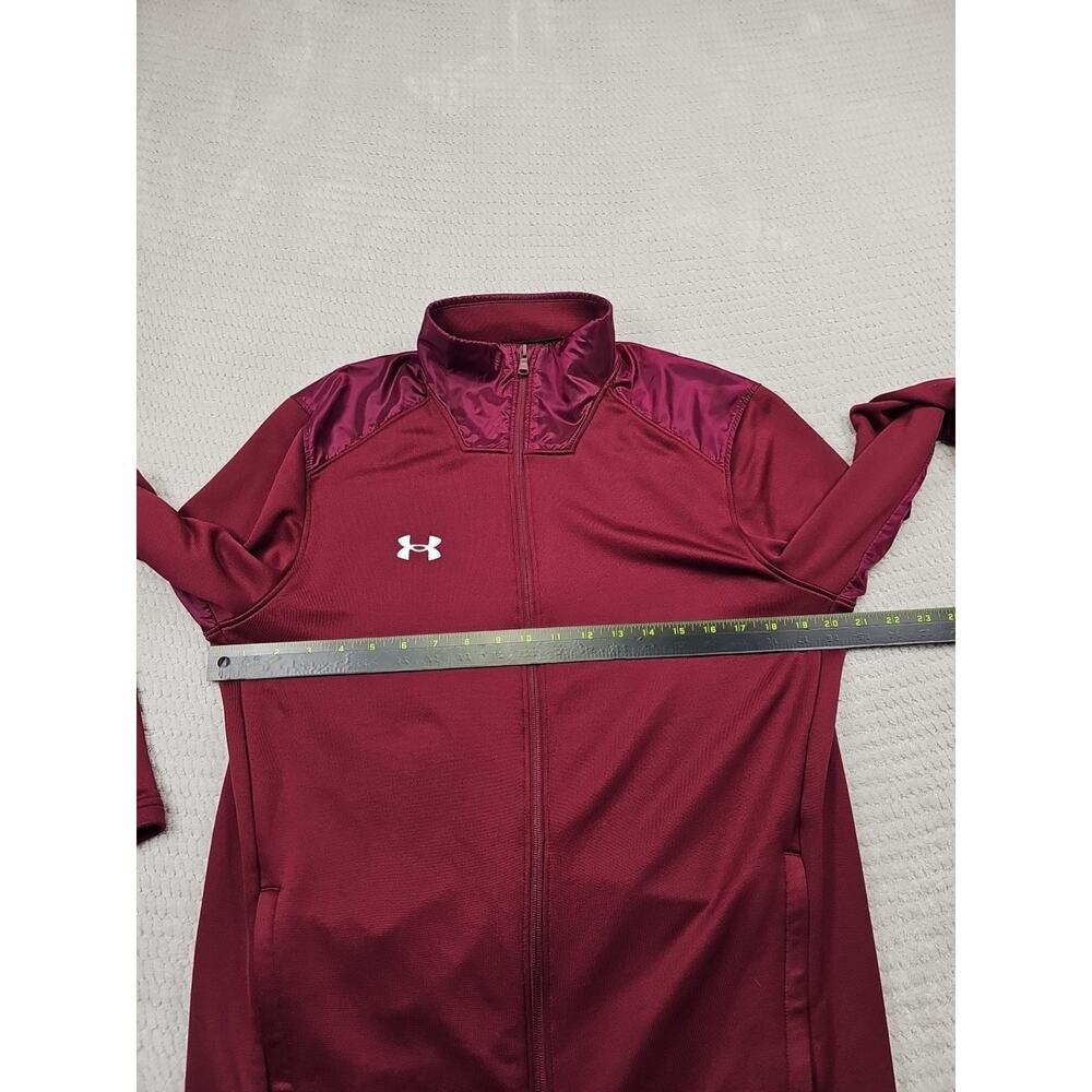 Under Armour Sweatshirt Mens Medium Maroon Full Zip Vented Active Performance - Picture 3 of 6